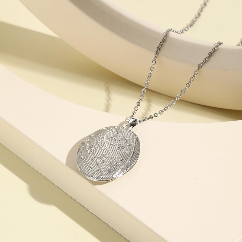 YOUFENG Love Heart Flower Locket Necklace that Holds Pictures Photo Locket Birthday Gifts - Image 1